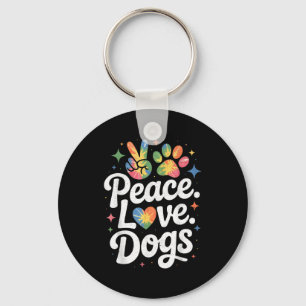 Frieden Liebe Hunde Tie Dye Hunde Liebhaber Rettun Schlüsselanhänger