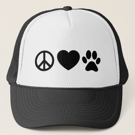 Frieden, Liebe & Hunde Trucker Hat Truckerkappe (Vorderseite)