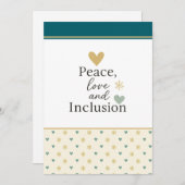 Frieden, Liebe & Inklusion | Inklusiver Urlaub Feiertagskarte (Vorne/Hinten)