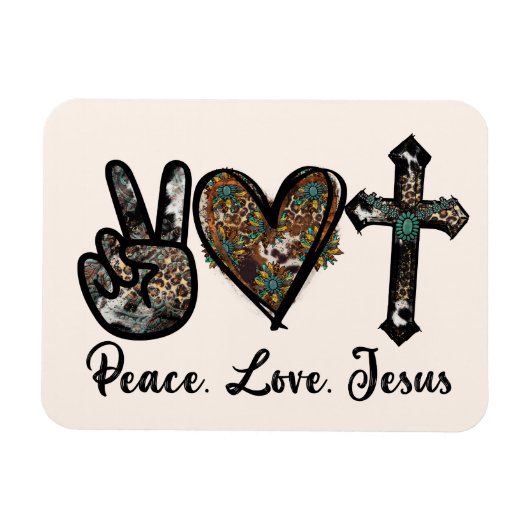 Frieden, Liebe, Jesus Magnet (Horizontal)