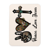 Frieden, Liebe, Jesus Magnet (Vertikal)