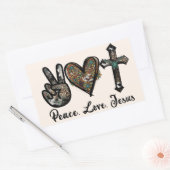 Frieden - Liebe - Jesus Rechteckiger Aufkleber (Umschlag)