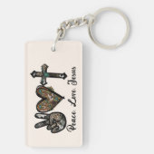 Frieden - Liebe - Jesus Schlüsselanhänger (Rückseite)