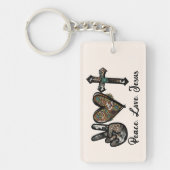 Frieden - Liebe - Jesus Schlüsselanhänger (Vorderseite)