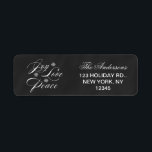 FRIEDEN, LIEBE, JOY CHRISTMAS URLAUB CHALKBOARD<br><div class="desc">FRIEDEN,  LIEBE,  JOY CHRISTMAS URLAUB ADRESSE ETIKETT. HINTERGRUNDFARBE DER SCHWARZEN KALKBOARD. ELEGANTER,  SKRIPT SCHRIFTART,  WEISSER TEXT MIT DEM WORT "JOY,  LIEBE,  FRIEDEN" NIEDLICH UND STILL SCHNEELAKEN. ELKE CLARKE DESIGNS©</div>