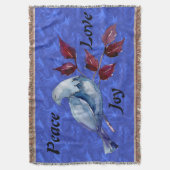 Frieden/Liebe/Joy Dove Throw Blanket Decke (Vorderseite Vertikal)