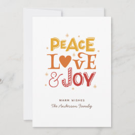 Frieden Liebe Joy. Niedliche Weihnachtsschrift Feiertagskarte