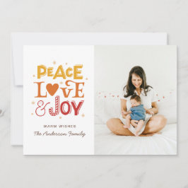 Frieden Liebe Joy. Weihnachtssalat-Foto Feiertagskarte