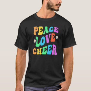 FRIEDEN LIEBE JUBEL Retro Cheerleader Groovy Zurüc T-Shirt