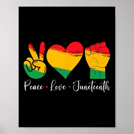 Frieden Liebe Juneteenth 1865 Schwarzer Stolz Männ Poster (Vorne)