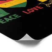 Frieden Liebe Juneteenth mit afrikanischer Flagge  Poster (Ecke)