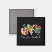 Frieden Liebe Juneteenth schwarzer Stolz Freiheit Magnet (Vorderseite/Rückseite)
