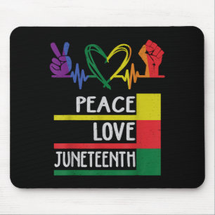 Frieden Liebe Juneteenth-Stolz schwarzes Mädchen K Mousepad