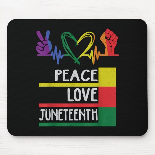Frieden Liebe Juneteenth-Stolz schwarzes Mädchen K Mousepad (Vorne)