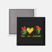 Frieden Liebe Juneteenth-Stolz schwarzes Mädchen s Magnet (Vorderseite/Rückseite)
