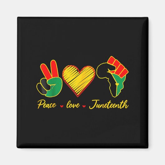 Frieden Liebe Juneteenth-Stolz schwarzes Mädchen s Magnet (Vorne)