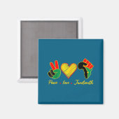 Frieden Liebe Juneteenth-Stolz schwarzes Mädchen s Magnet (Vorderseite/Rückseite)