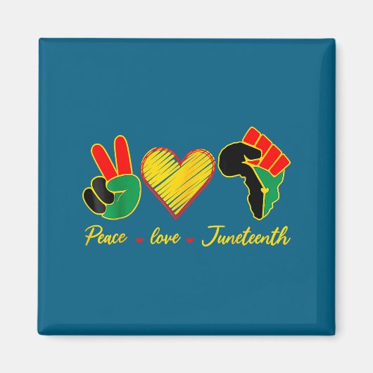 Frieden Liebe Juneteenth-Stolz schwarzes Mädchen s Magnet (Vorne)