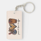 Frieden - Liebe - Kaffee Schlüsselanhänger (Rückseite)