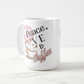 "Frieden, Liebe & Kaffee" Tasse (Vorderseite Links)