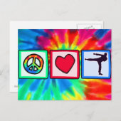 Frieden, Liebe, Kampfkunst Postkarte (Vorne/Hinten)