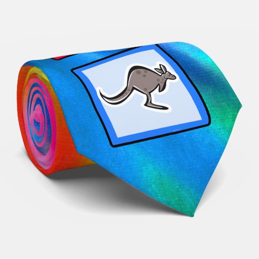 Frieden, Liebe, Kängurus Krawatte (Gerollt)