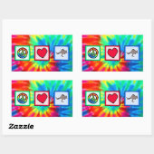 Frieden, Liebe, Kängurus Rechteckiger Aufkleber (Blatt)