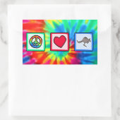 Frieden, Liebe, Kängurus Rechteckiger Aufkleber (Tasche)