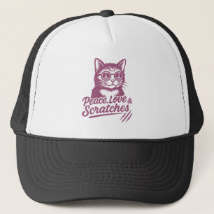 Frieden, Liebe & Kratzer Lustige Katze Truckerkappe