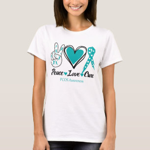 Frieden Liebe Kur PCOS Bewusstsein T-Shirt