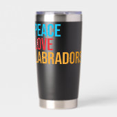 Frieden Liebe Labrador Thermobecher (Vorderseite)