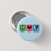 Frieden Liebe Lacrosse Button (Vorne & Hinten)
