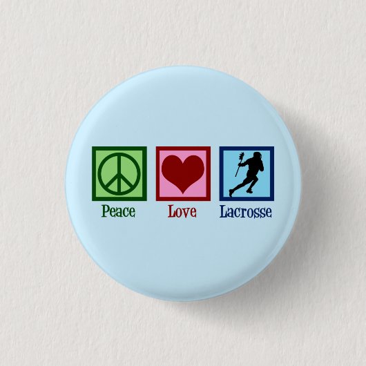 Frieden Liebe Lacrosse Button (Vorderseite)