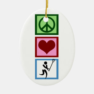 Frieden Liebe Lacrosse Keramik Ornament