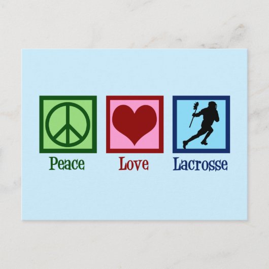 Frieden Liebe Lacrosse Postkarte (Vorderseite)