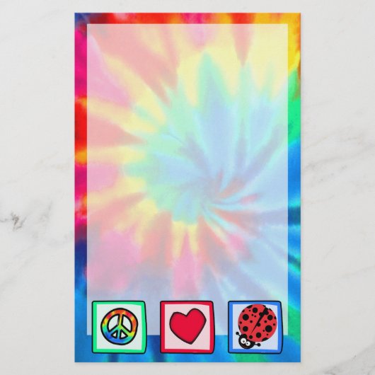 Frieden, Liebe, Ladybugs Briefpapier (Vorderseite)