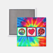 Frieden, Liebe, Ladybugs Magnet (Vorderseite/Rückseite)