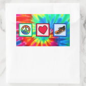 Frieden, Liebe, laufend Rechteckiger Aufkleber (Tasche)