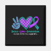 Frieden Liebe Leben Suizidpräventionsbewusstsein L Magnet (Vorne)