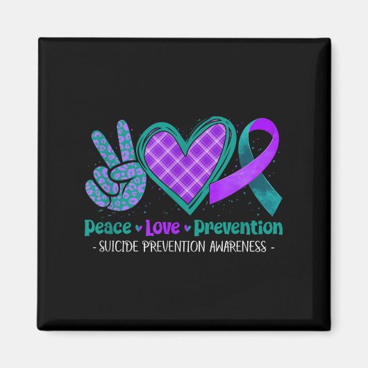 Frieden Liebe Leben Suizidpräventionsbewusstsein L Magnet (Vorne)