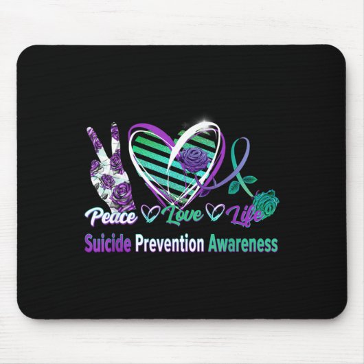 Frieden Liebe Lebensbewusstsein Damen Semikolon Ge Mousepad (Vorne)
