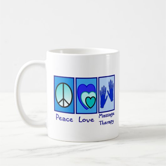 Frieden, Liebe, Massage-Therapie-Geschenke Kaffeetasse (Links)