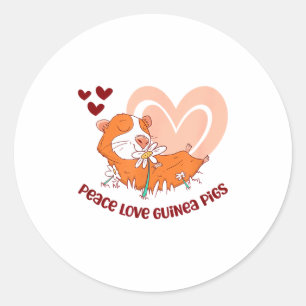 Frieden Liebe Meerschweinchen Lustiger Spruch Für  Runder Aufkleber