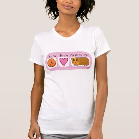 Frieden, Liebe, Meerschweinchen T-Shirt (Vorderseite)