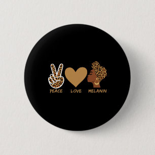 Frieden Liebe Melanin Gebildet Afro Droge Afrikani Button