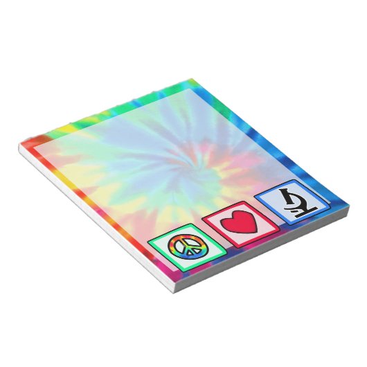 Frieden, Liebe, Mikroskope Notizblock (angewinkelt)