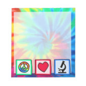 Frieden, Liebe, Mikroskope Notizblock (Vorderseite)