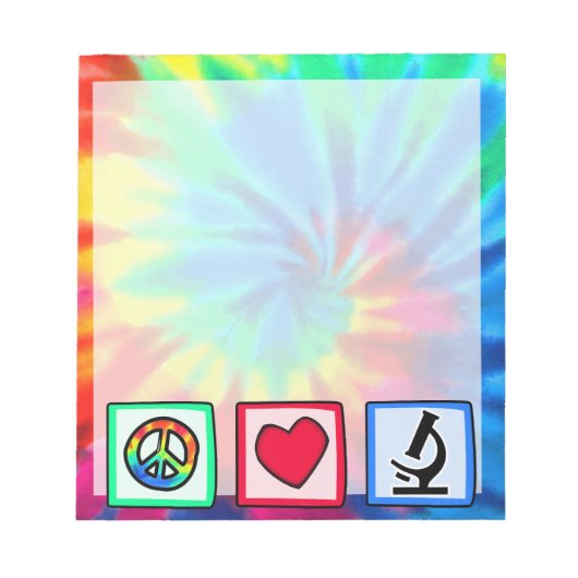 Frieden, Liebe, Mikroskope Notizblock (Vorderseite)