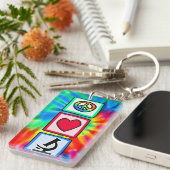 Frieden, Liebe, Mikroskope Schlüsselanhänger (Vorderseite rechts)