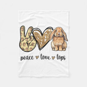 Frieden Liebe Mini Holland Lop Bunny Kaninchenlieb Fleecedecke